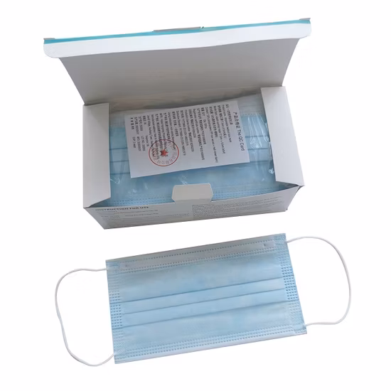 En14683 Type Iir Disposable 3 Ply Surgical Nonwoven Sanitary Pleated Custom OEM Surgeon Dental Facial Medical Procedure Protective Mouth Face Mask for Hospital