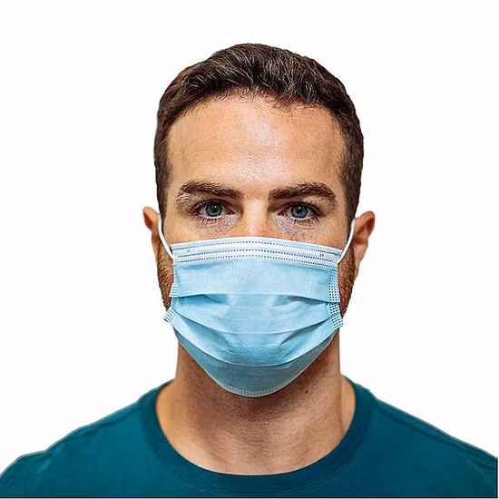 Disposable 3 Ply Blue Color Face Mask Non